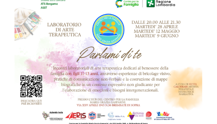 PARLAMI DI TE - LABORATORI DI ARTE TERAPEUTICA 11-13 ANNI