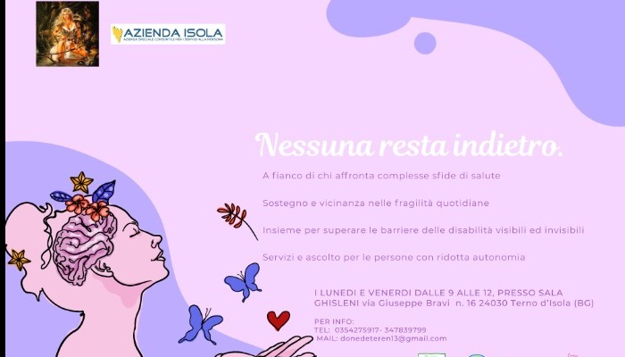 immagine di Progetto Nessuna resta indietro dell'Associazione Done de Teren con il contributo di Azienda Isola per il Bando Associazioni 2026